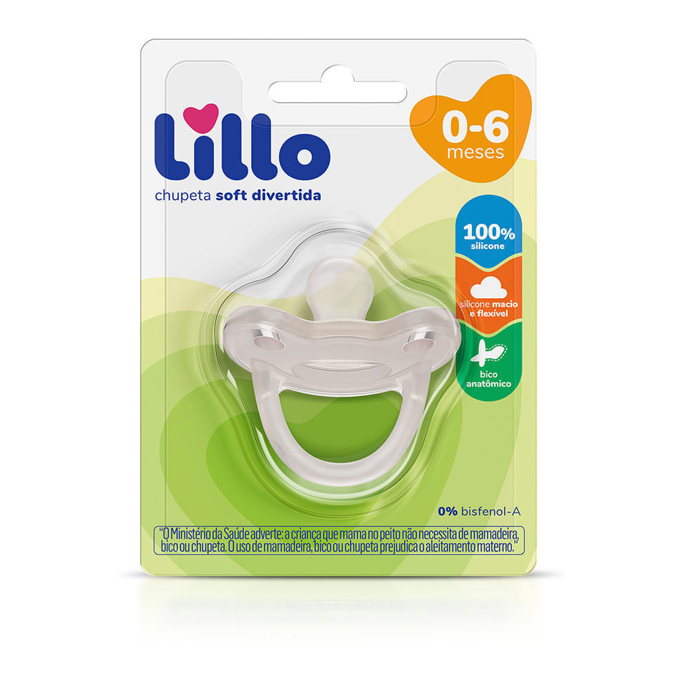 Chupeta Lillo Soft Divertida 100% Silicone Tamanho 2 Bico Anatômico 6+ Meses Neutra 1 Unidade em Oferta na Shopee