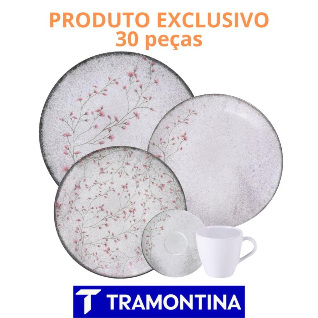 Jogo de Jantar 30 Peças Floralis Porcelana Tramontina em Oferta na Shopee