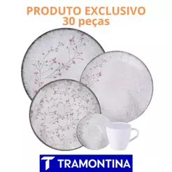 Jogo de Jantar 30 Peças Floralis Porcelana Tramontina