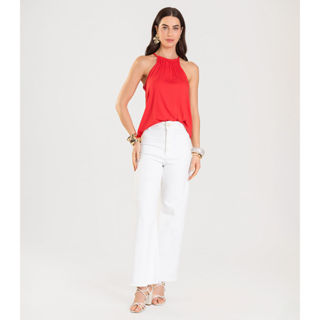 Blusa Feminina de Alça Infinita Cor Vermelho em Oferta na Shopee
