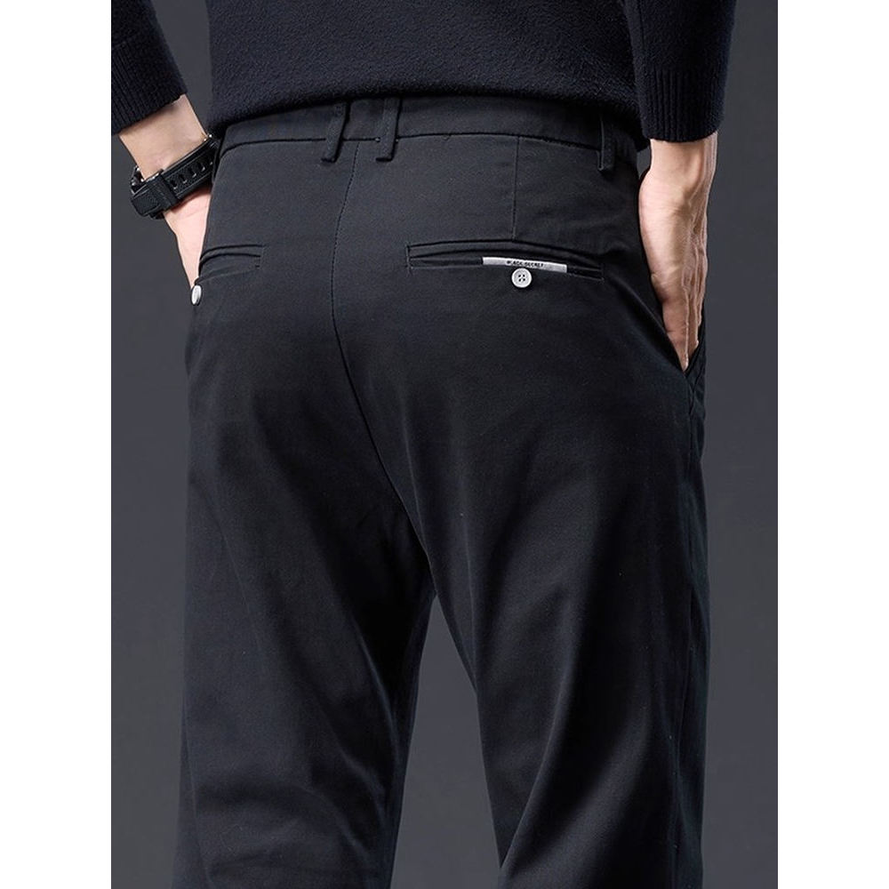 Pierre Cardan outono calças casuais masculinas soltas em linha reta puro algodão confortável 2025 novo estilo estirament