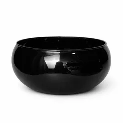 Vaso Vidro Redondo Grande Preto Centro de Mesa Décor Ikebana
