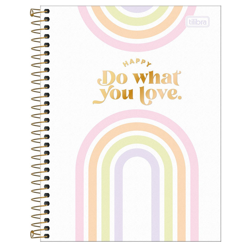 Caderno espiral capa dura colegial 1x1 80 folhas Happy Colors Tilibra em Oferta na Shopee