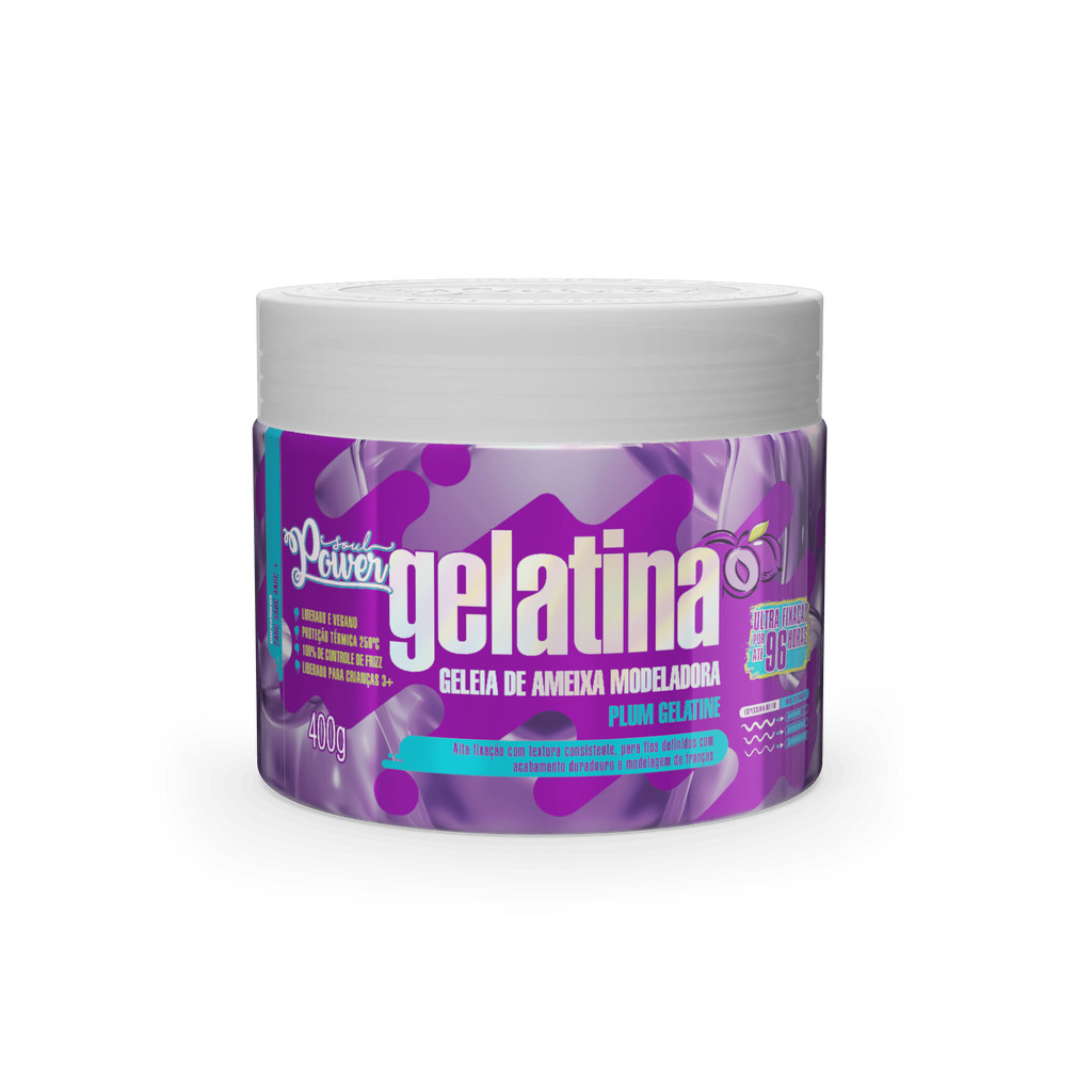 Gelatina Geleia de Ameixa Modeladora Soul Power - Tranças e Penteados – 400g em Oferta na Shopee