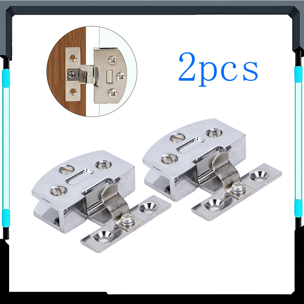 Dobradiças fixas de 2 dobradiças para armários de exibição, portas de armários de vidro fixas