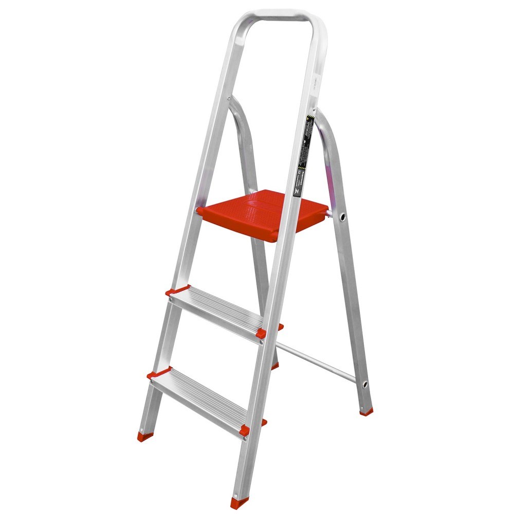 Escada de alumínio 3 degraus residencial ESC0062 em Oferta na Shopee