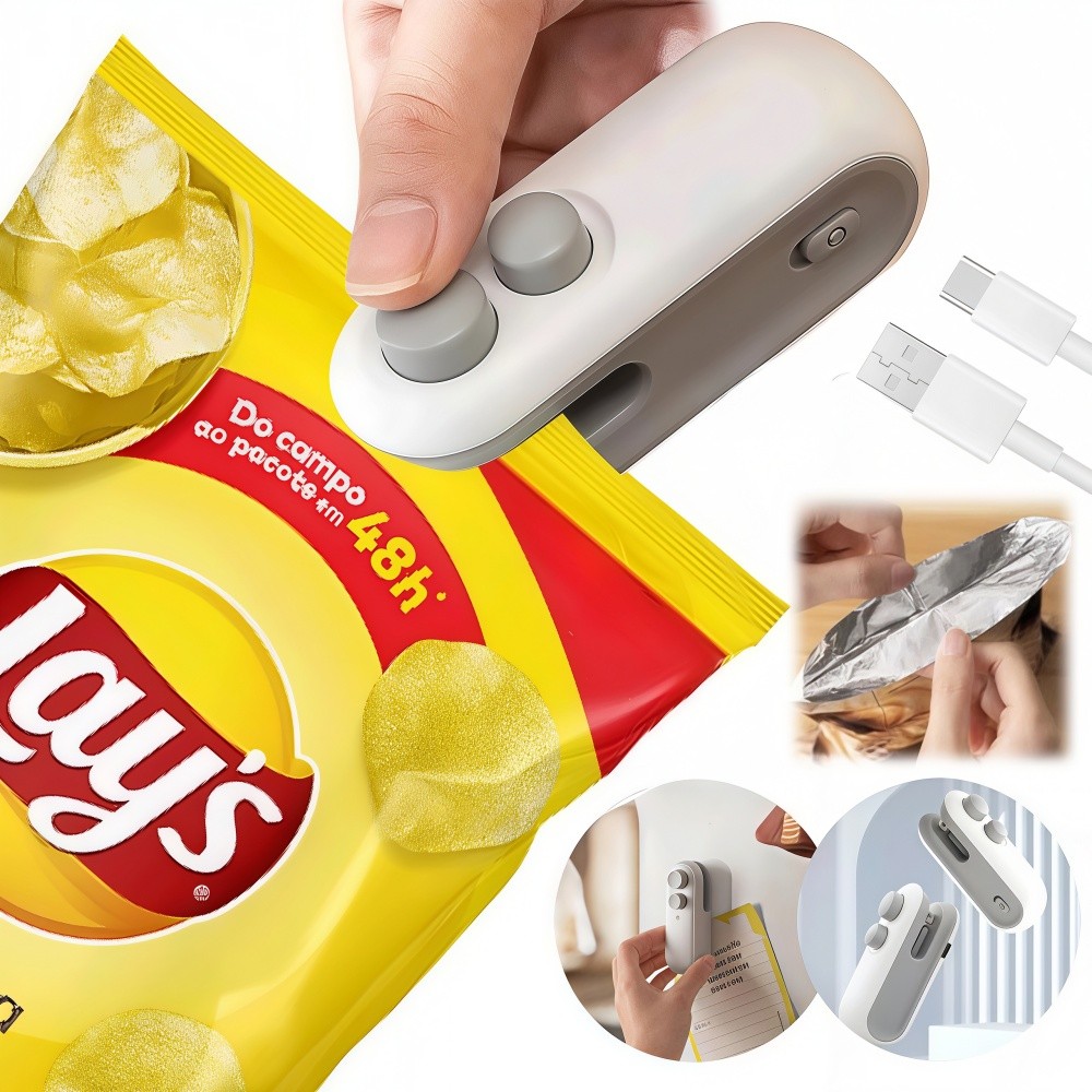 Mini Máquina Seladora de Embalagem Recarregável, Promoção com Alta Qualidade para Selagem Rápida e Prática
