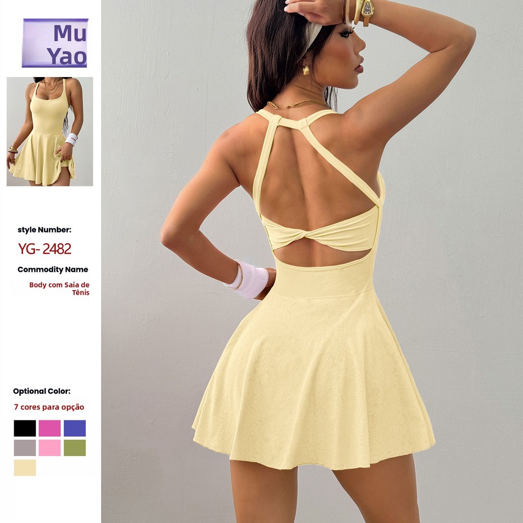 Confortável Yoga esportes vestido nu bolso Anti-reflexo de secagem rápida respirável correndo Fitness tênis esqui