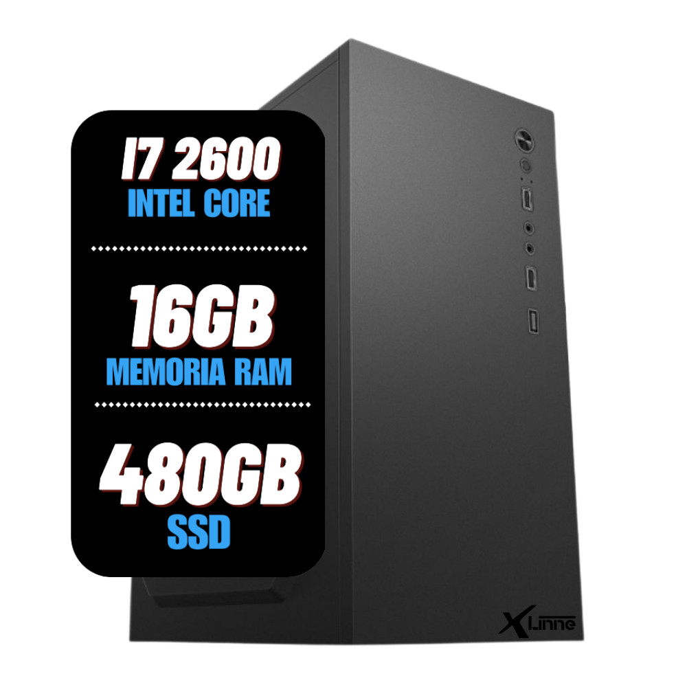 PC CPU XLinne Intel Core i7 2º, 16GB Ddr3 de Memoria ram, SSD 480GB
