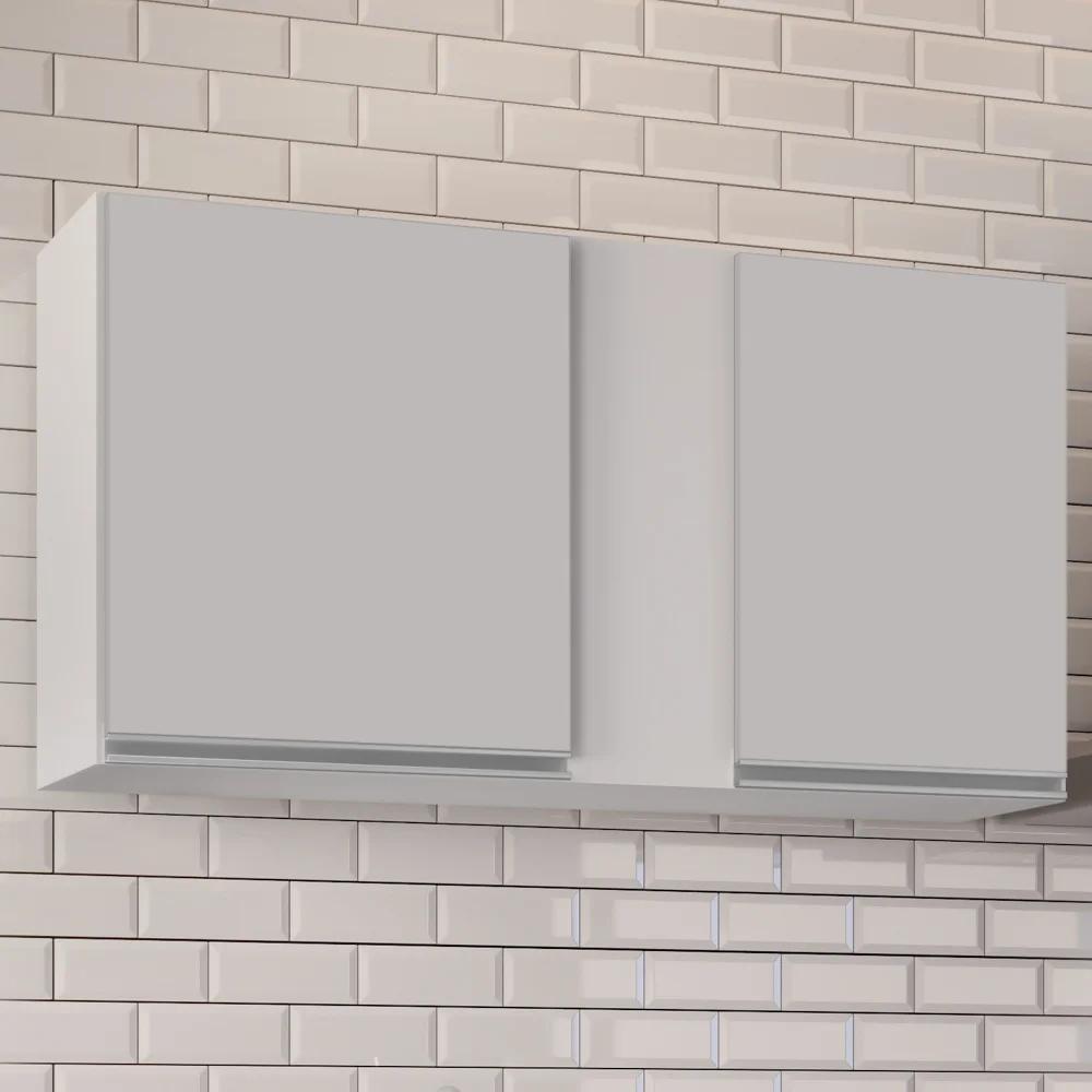 Armário Aéreo 100cm 2 Portas Indiana Branco - Lumil Móveis