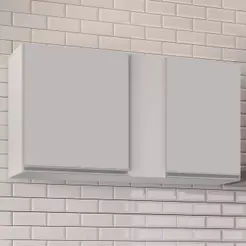 Armário Aéreo 100cm 2 Portas Indiana Branco - Lumil Móveis