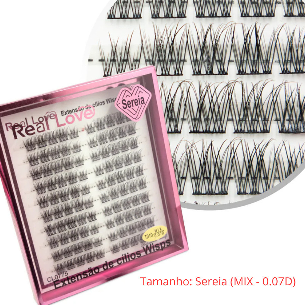 Cilios Tufinhos Sem Nó Curvatura D Modelo Sereia - Real Love em Oferta na Shopee