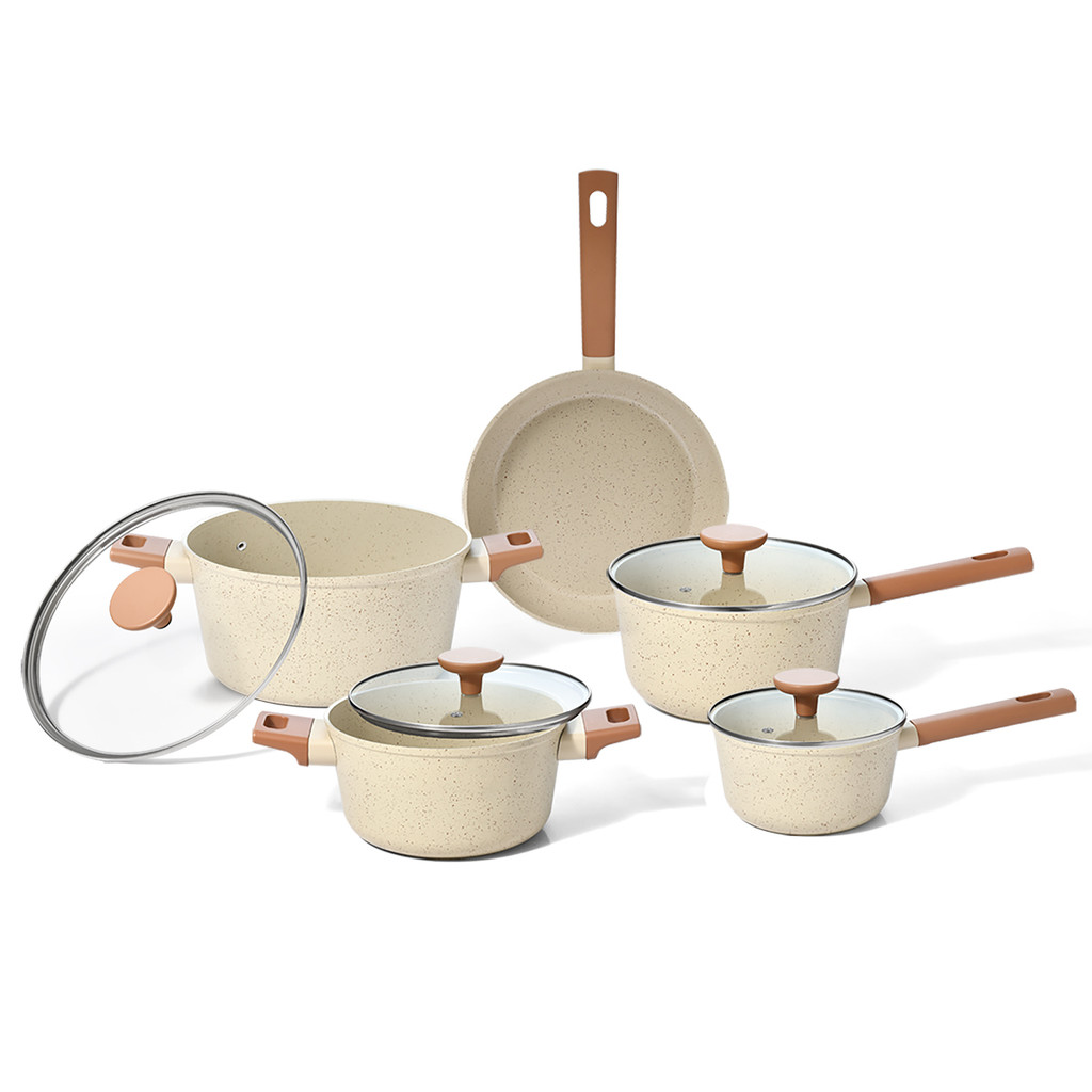 KIT 5 PANELAS DE INDUÇÃO COM ANTIADERENTE CERÂMICO MOU DE PITAYA - OIKOS