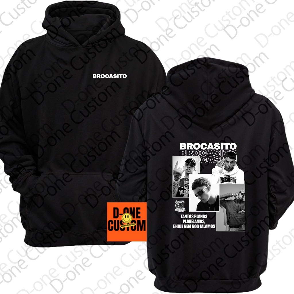 Blusa de Frio Moletom Blusa de Frio Brocasito Musica Rapper Hip-Hop Rap Funk Estampado Homenagem Envio
