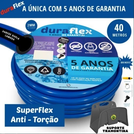 Mangueira de Jardim Doméstica Completa+SuporteTramontina 40m Profissional