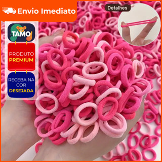 KIT 100/50 Elástico de Cabelo Rosa - lembrancinha Trend Pink Acessório Meia De Seda Mini Rabicó em Oferta na Shopee