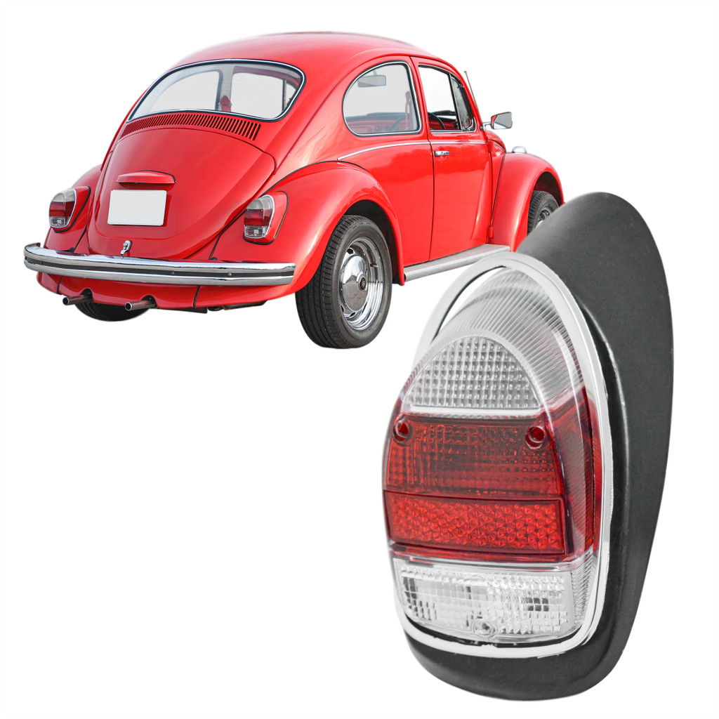 Lanterna FUSCÃO 1500 Tras 71 a 79 com Aro Cromado + Carcaça e Lente Cristal-LD Passageiro