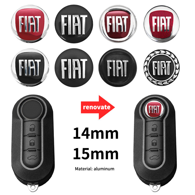 5/10/20 Pçs 3D Alumínio Carro Controle Remoto Chave Logotipo Emblema Adesivo Decalque Para FIAT 500 Palio Ducato Bravo P