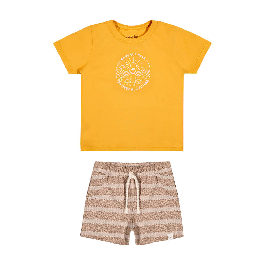 Conjunto Bebê Menino Oceano Colorittá Amarelo em Oferta na Shopee