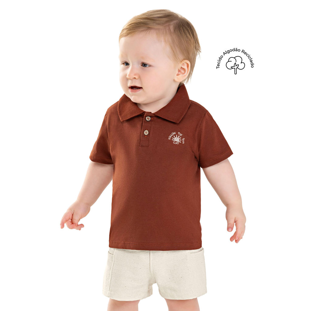 Conjunto Bebê Menino Bordado Sol Colorittá Marrom em Oferta na Shopee