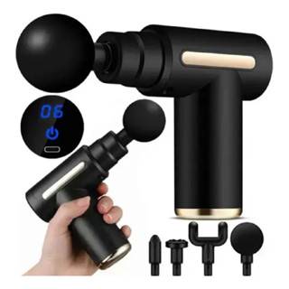 Massageador Elétrico Profissional Muscular Pistola Portátil Original c/ 6 Níveis e 4 Ponteiras em Oferta na Shopee