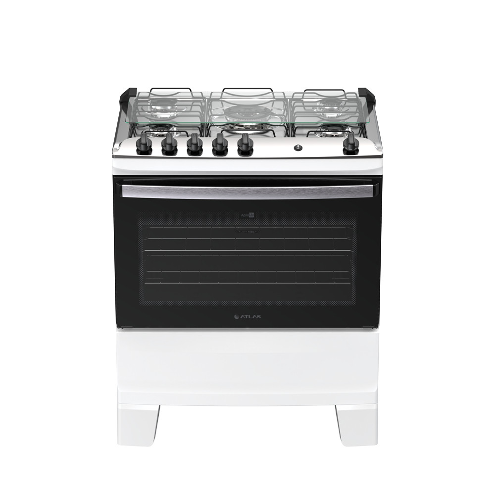 Fogão 5 bocas Atlas Agile Up Automático Mesa Inox