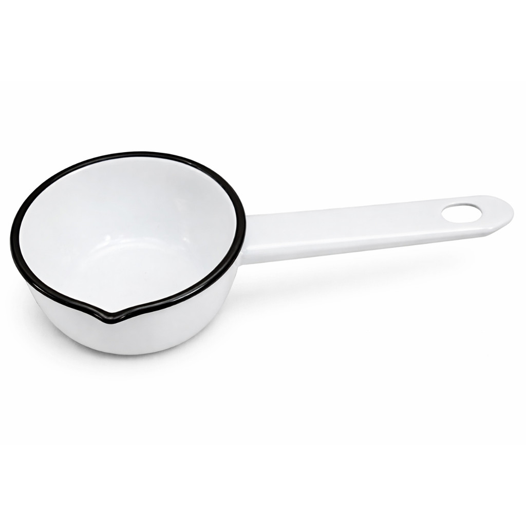 Panela Papeiro Agata Esmaltado Branco 14 800ml MetalLouça Velas Cozinha Com Bico