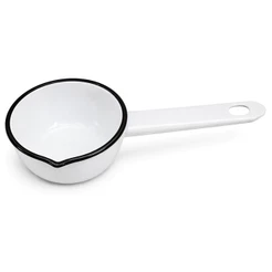Panela Papeiro Agata Esmaltado Branco 14 800ml MetalLouça Velas Cozinha Com Bico