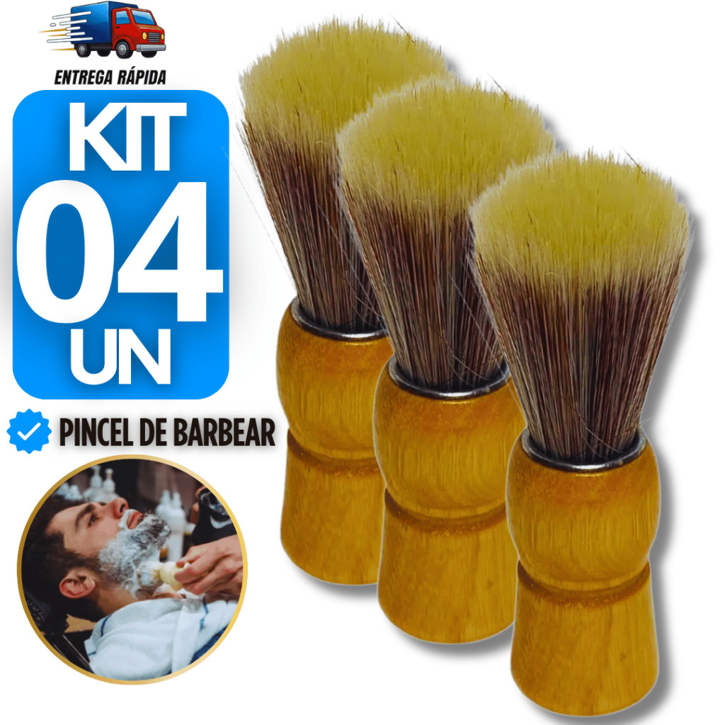 Pincel de Barbear Com Cabo de Madeira Conjunto Cerdas Macia Kit Para Barbeiro Salão Barbearia Utilidades