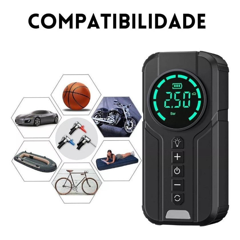 Compressor de Ar Portátil Digital Recarregável — foto 6