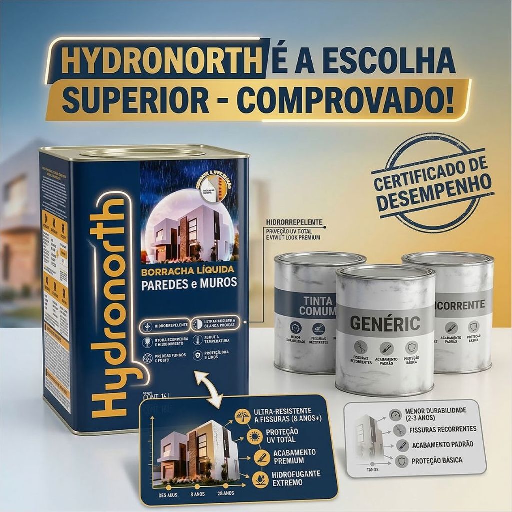 Tinta Emborrachada Para Paredes e Muros Interna e Externa 18L Hydronorth