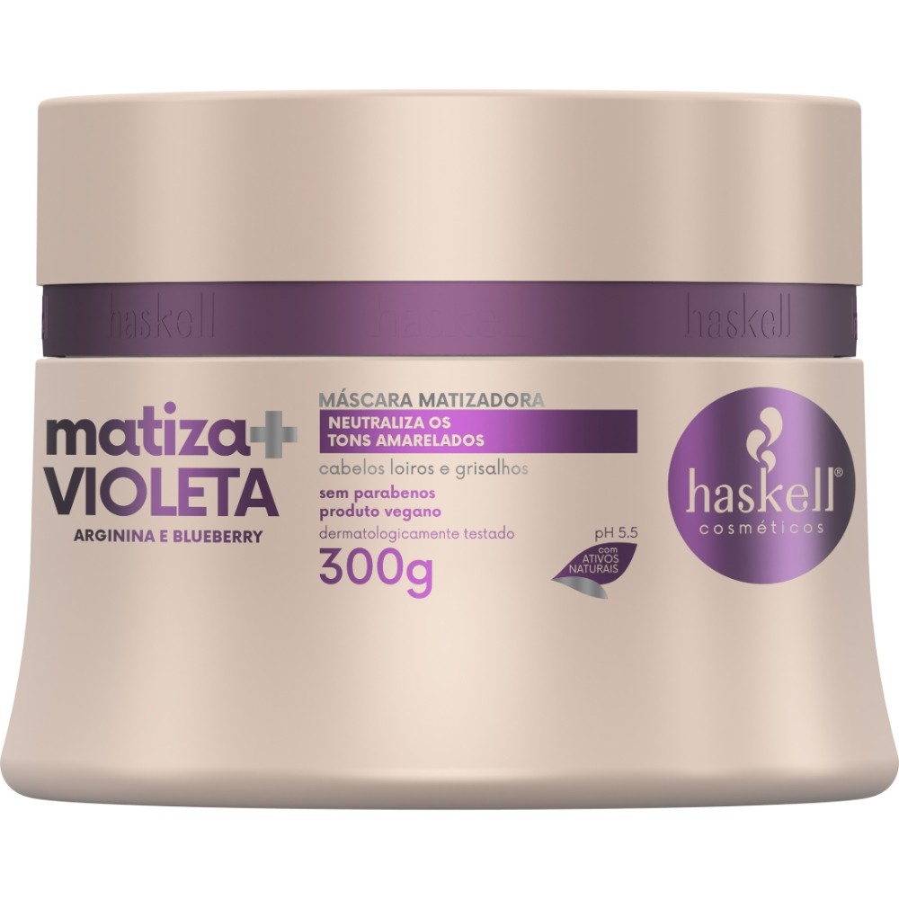 Máscara Matizadora Violeta Matiza+ 300g Haskell | Para cabelos loiros e grisalhos