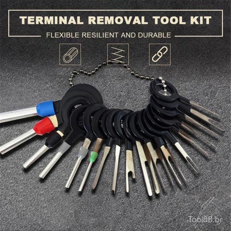 Conjunto de ferramentas para remoção de terminais de carro de 18/21/26 peças/extrator de pinos de crimpagem elétrica aut