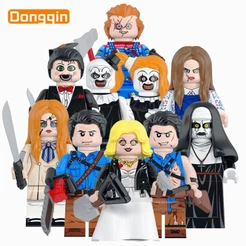 Venda quente freira cinza, noiva fantasma, palhaço de terror, morte silenciosa, boneca de terror Ellie, bloco de constru