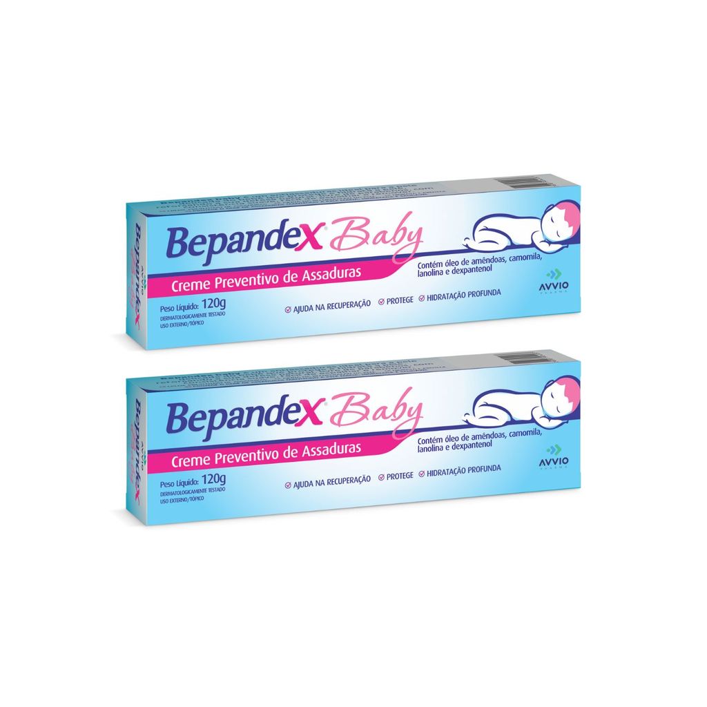 Creme Hidratante AVVIO Bepandex Baby Hidratação Pele Sensível Uso Diário 120g - Kit 2 Un
