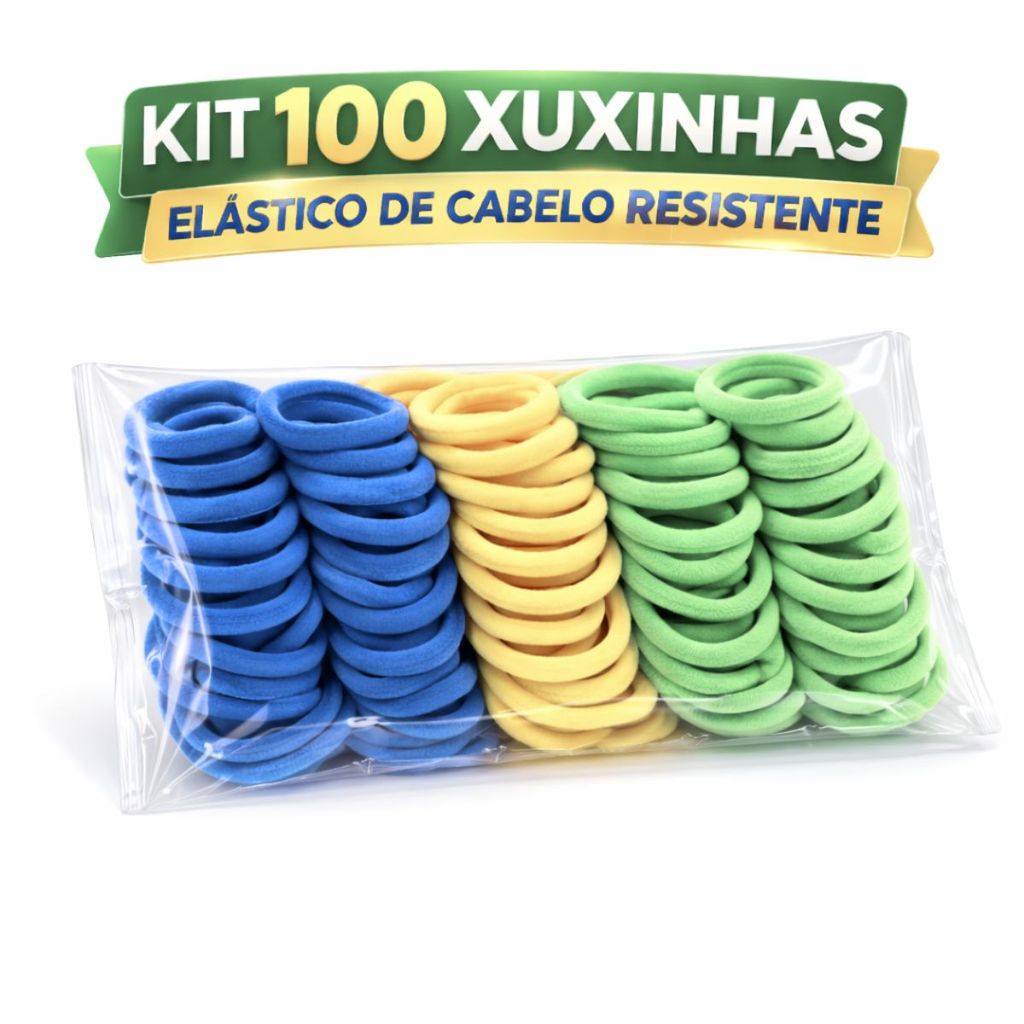 Kit 100 Xuxinhas de Cabelo Elásticos Acessórios Brasil Xuxinha Scrunchies Envio Rápido