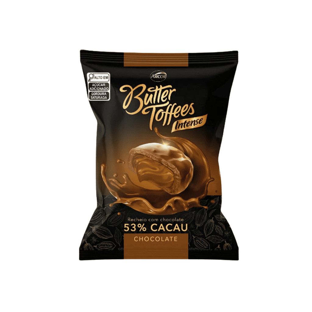 Bala Arcor Butter Toffees Chocolate Intense 53% Cacau 500g – Sabor Intenso e Cremoso