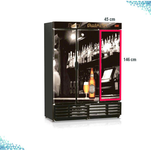 Gaxeta Borracha Expositor Gelopar GRBA-760 GRBA-1180 Porta Cega - 146x45cm