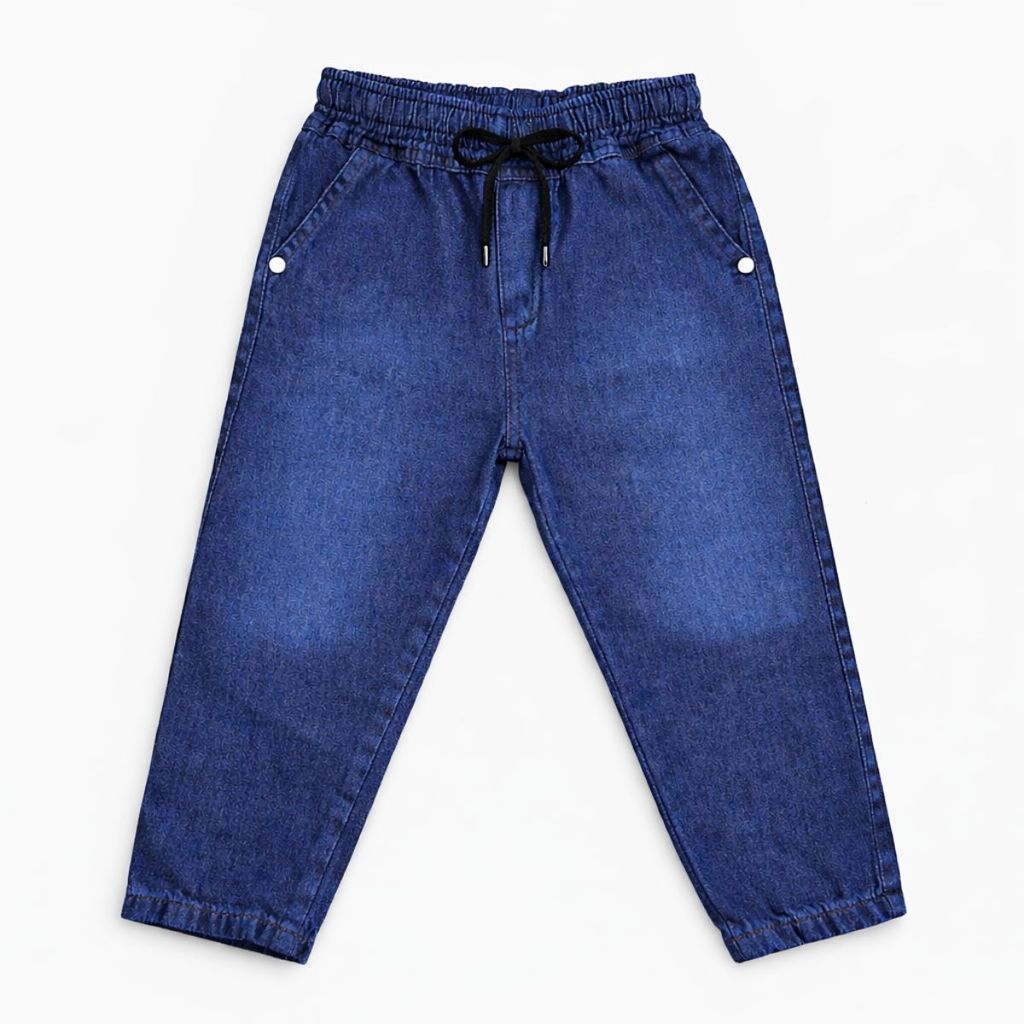 Calça Jeans Infantil Menino Masculino Com Elástico e Cordão Jeans Confortável