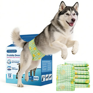 Newpet Fralda higiênica cães Pet descartável para cachorro Macho kit 12 unidades （P/M/G/GG) em Oferta na Shopee