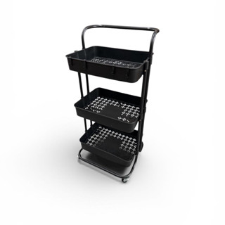 Carrinho Organizador Multiuso com 03 Prateleiras Preto Casa Cozinha Escritório Prático Funcional em Oferta na Shopee