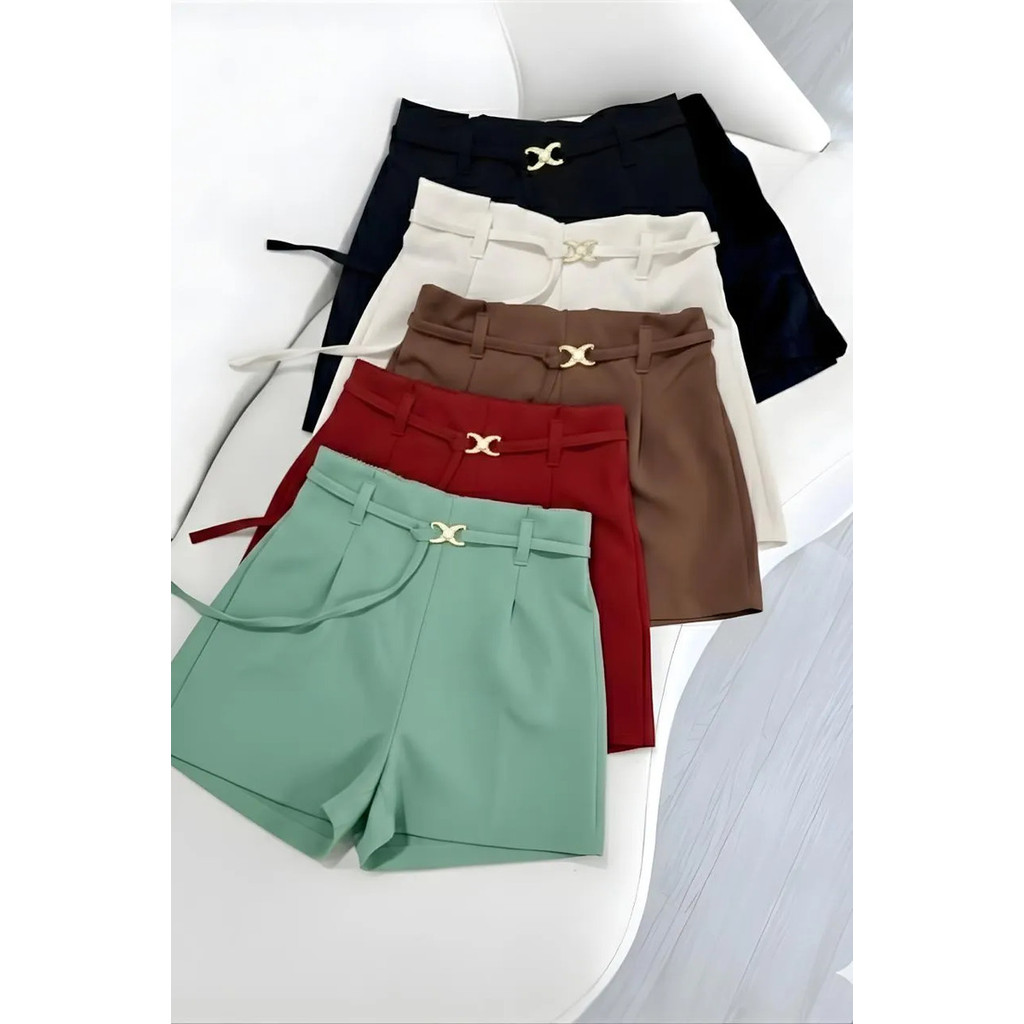 Short TIRINHA Feminino Cintura Alta Alfaiataria Cinto Tirinha Tendencia 2026 Cores Outono