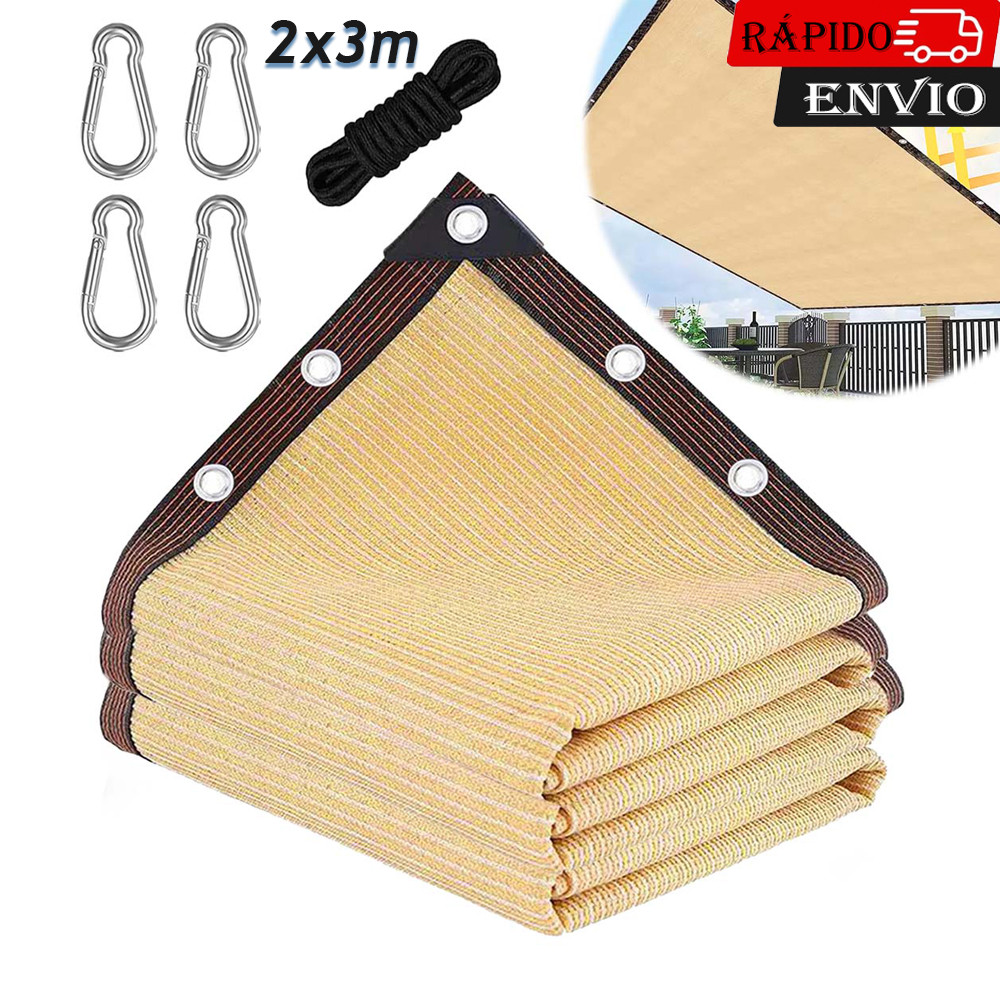 bege pano de sombra para jardim 2×3m cobertura de sombra para exterior pérgola plantas de pátio de pendurar capa de rede