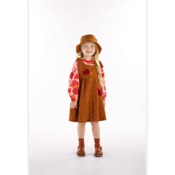 Conjunto Infantil Feminino com Cropped e Vestido Frutas Vermelhas Três e Já