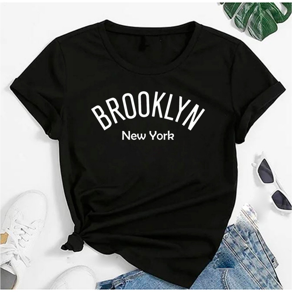 Blusa Feminina Moderna Camiseta Brooklyn New York Camisa Confortável e Estilosa