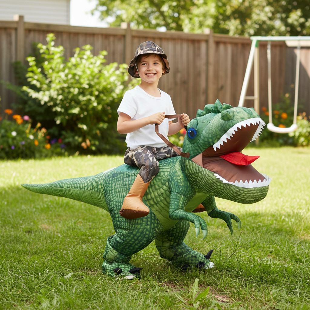 Fantasia Inflável Dinossauro Infantil Crianças Lançamento em Oferta na Shopee