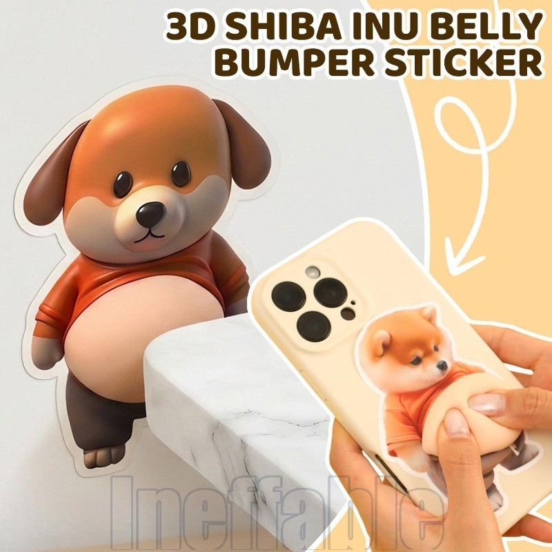 2/4 Unidades 3D Shiba Adesivo De Segurança Anti-Colisão-Telefone Móvel De Cachorrinho Fofo De Desenho Animado-Protetor D