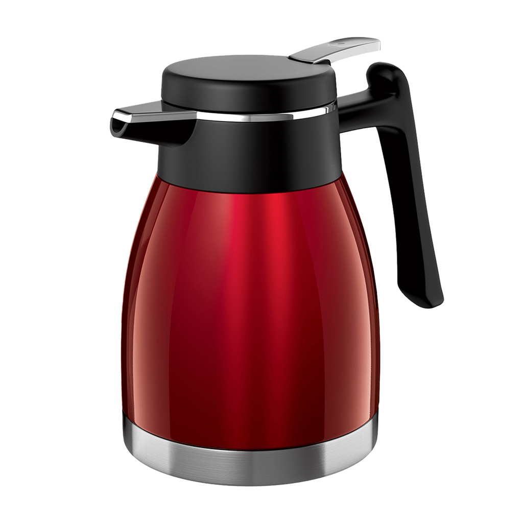 Imagem Garrafa Bule Térmico Quebec Euro Home 1,2 Litros Vermelho com Parede Dupla em Aço Inox para Café Leite Chás