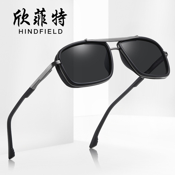 oculos de sol masculino Nova tendência de Metal óculos de sol Retro pequeno quadro quadrado polarizado óculos de sol mas