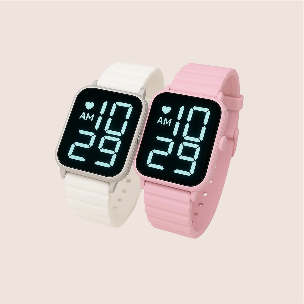 Kit 2 Relógios Unissex Led Á Prova D'agua Feminino e Masculino Estilo Smartwatch em Oferta na Shopee